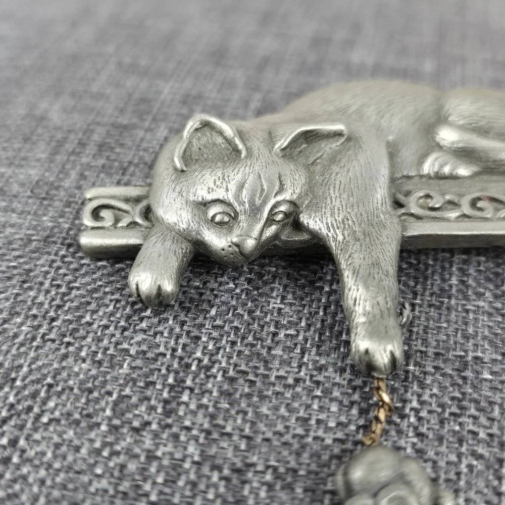 Jonette Jewelry Cat and Mouse Vintage Brooch - Picture 7 of 9